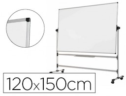 Pizarra blanca Bi-Office doble cara 120x150cm. acero vitrificado con ruedas