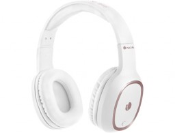 Auricular NGS artica pride bluetooh con micrófono diadema ajustable color blanco.