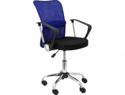 Silla giratoria Q-Connect respaldo azul y asiento negro