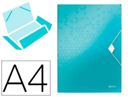 Carpeta de gomas Leitz A4 3 solapas polipropileno turquesa