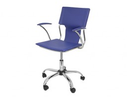 Silla giratoria Q-Connect simil piel azul