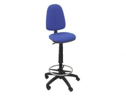 Taburete Q-Connect con respaldo regulable azul