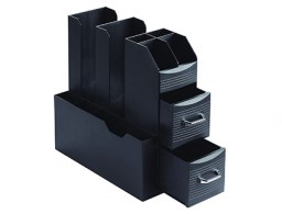 Organizador Archivo 2000 con compartimentos para accesorios café