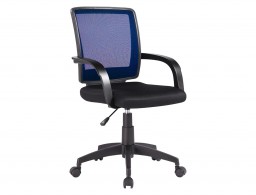 Silla infantil giratoria Q-Connect respaldo malla negra y asiento tela azul