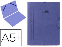Carpeta de gomas Liderpapel 4º sencilla cartón azul