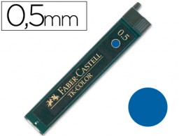12 minas Faber Castell 0,5mm. color azul