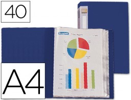 Carpeta con 40 fundas personalizable Liderpapel A4 polipropileno azul