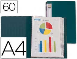Carpeta con 60 fundas personalizable Liderpapel A4 polipropileno verde