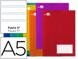 Libreta escolar Liderpapel A5 16h 60g/m²pauta 2,5mm. colores surtidos