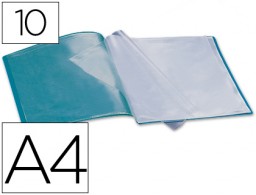 Carpeta con 10 fundas Liderpapel A4 polipropileno verde