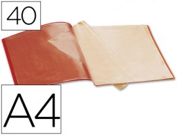 Carpeta con 40 fundas Liderpapel A4 polipropileno rojo