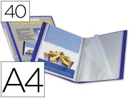 Carpeta con 40 fundas personalizable Liderpapel A4 polipropileno azul