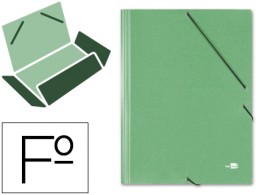 Carpeta de gomas Liderpapel Folio 3 solapas cartón verde