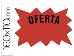 50 etiquetas marcaprecios rojo fluorescente 160x110 mm.