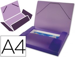 Carpeta de gomas Liderpapel A4 lomo 25 mm. polipropileno violeta