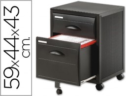 Mueble auxiliar con ruedas Fast-paperflow 2 cajones plástico negro