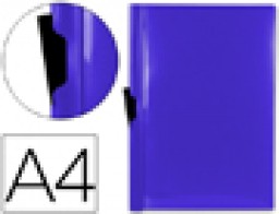Carpeta dossier pinza lateral Liderpapel A4 polipropileno azul 60 hojas