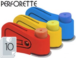 Perforadora Perforette 1 taladro 10 hojas colores surtidos