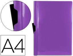 Carpeta dossier pinza lateral Liderpapel A4 polipropileno violeta Frosty 30 hojas