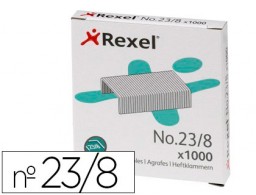 Caja 1.000 grapas Rexel 23/8 acero