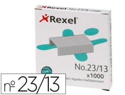 Caja 1.000 grapas Rexel 23/13 acero