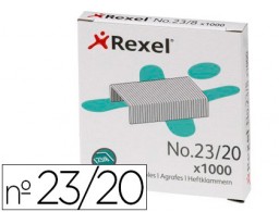 Caja 1.000 grapas Rexel 23/20 acero