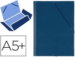 Carpeta de gomas Saro 4º 3 solapas PVC azul