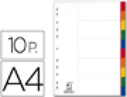 Juego de 10 separadores multitaladro  Q-Connect A4 plástico colores