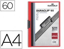 Carpeta dossier pinza lateral Durable roja 60 hojas