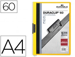 Carpeta dossier pinza lateral Durable amarilla 60 hojas