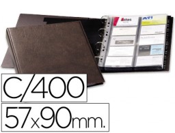 Tarjetero Durable Visifix A4 marrón 400 tarjetas 12 separadores