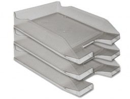Bandeja sobremesa Q-Connect plástico gris oscuro transparente