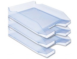 Bandeja sobremesa Q-Connect plástico azul claro transparente