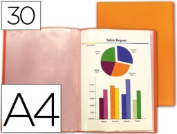 Carpeta con 30 fundas Liderpapel A4 polipropileno transparente