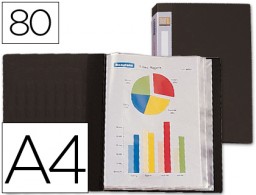 Carpeta con 80 fundas personalizable Liderpapel A4 polipropileno negro