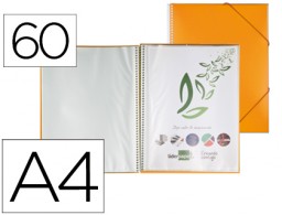 Carpeta con 60 fundas con espiral Liderpapel A4 polipropileno naranja