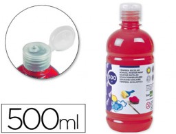 Témpera líquida Liderpapel escolar 500ml. rojo escarlata