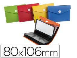 Tarjetero 40 tarjetas Liderpapel plástico 5 colores surtidos