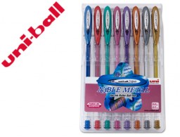 8 bolígrafos uni-ball UM-120 Signo tinta gel colores metalizados
