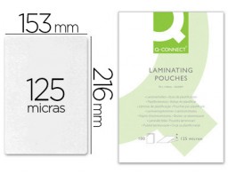 CJ25 fundas plastificar Q-Connect A5 125µ autoadhesivas