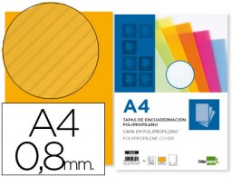 CJ 100 tapas encuadernación Liderpapel PP ondulado A-4 0,8 mm. naranjas
