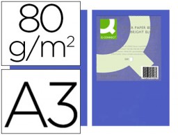 500h papel fotocopiadora Q-Connect A3 80g/m² color azul intenso