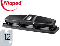 Taladro Maped Essentials metálico 12 hojas negro 4 agujeros