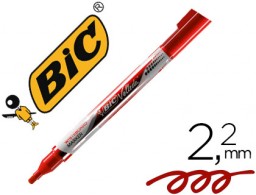 Rotulador pizarra blanca Bic Velleda punta redonda tinta líquida roja