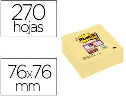 270 notas adhesivas Post-it Super Sticky 76x76mm. amarillo