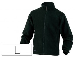 Chaqueta polar con cremallera 2 bolsillos negra talla L