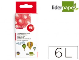 6 lápices de colores Liderpapel cortos