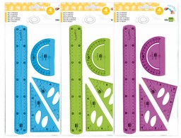 Juego de reglas Liderpapel plástico flexible colores surtidos