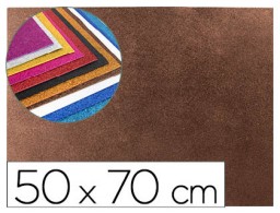Goma EVA con purpurina Liderpapel 50x70cm. 60g/m² espesor 2mm. marrón